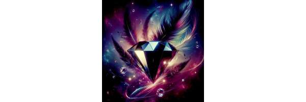 Kristalle Diamanten und Amulette
