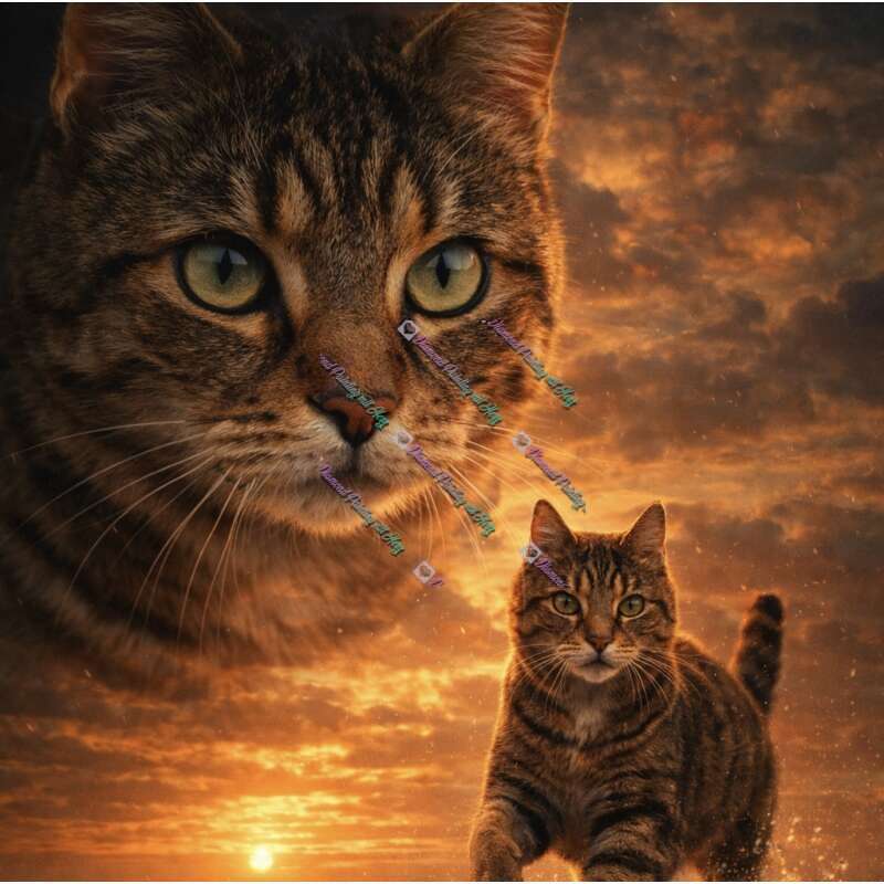 Getigerte Katze Am Strand-CP