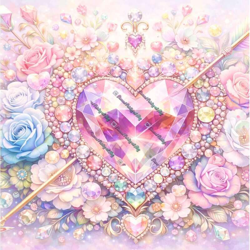 Crystal Heart And Flowers Pastell-CP