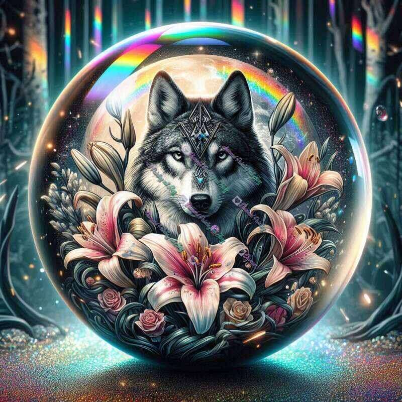 Wolf Zwischen Lilien-CP