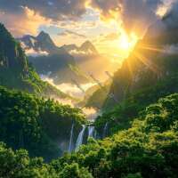 Wasserfall Im Regenwald-CP