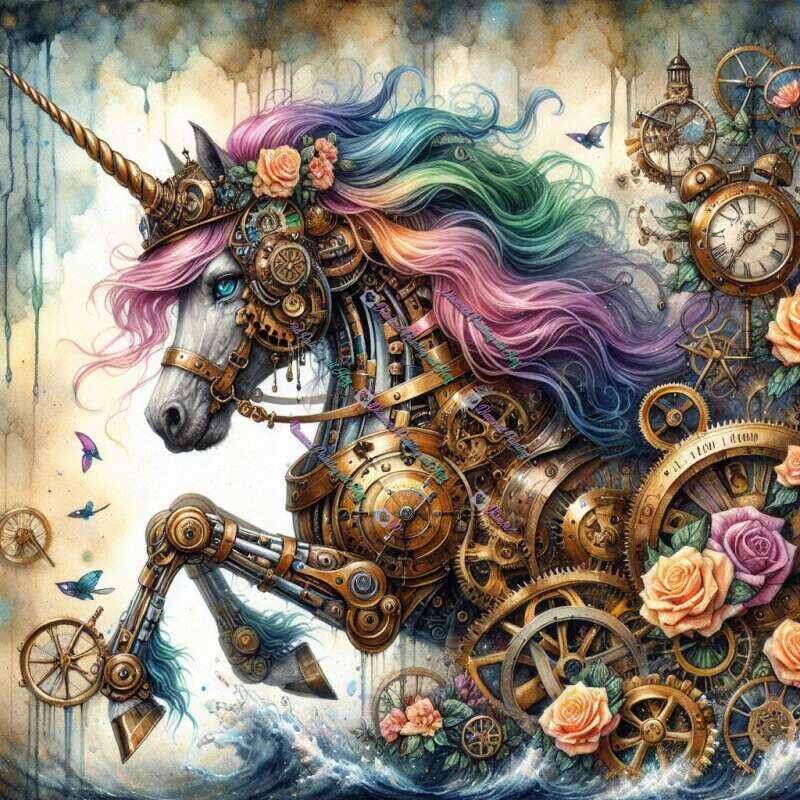 Steampunk Einhorn Rosalea-CP