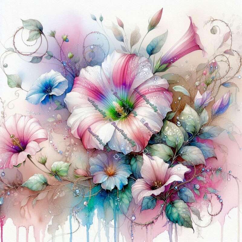 Blumenranken In Aquarell-CP