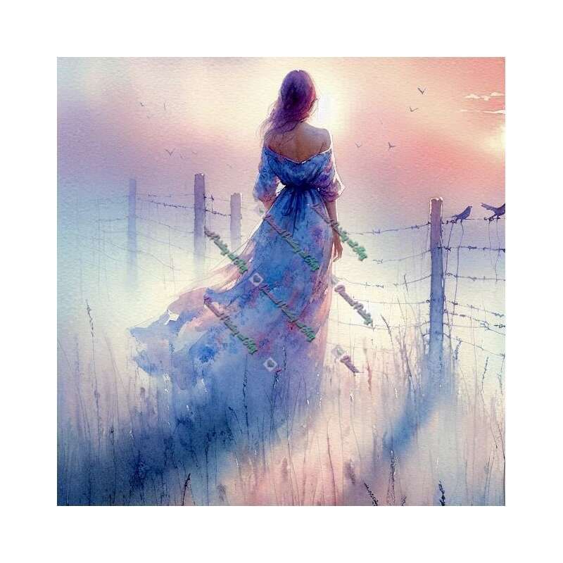 Im Aquarellkleid Auf Der Weide-CP