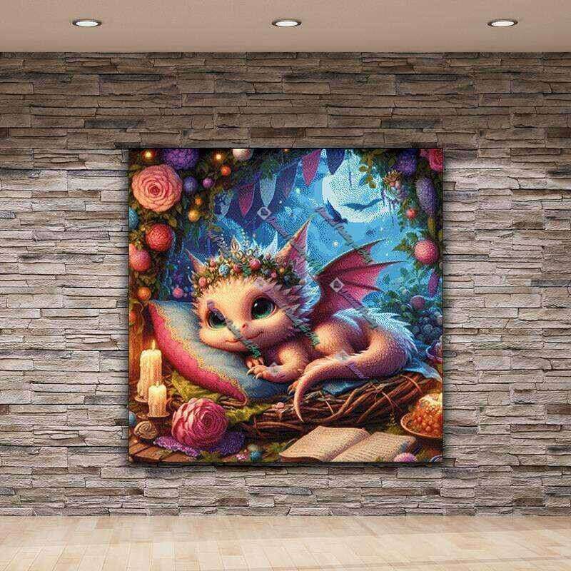 Babydrache in der Blumenhöhle