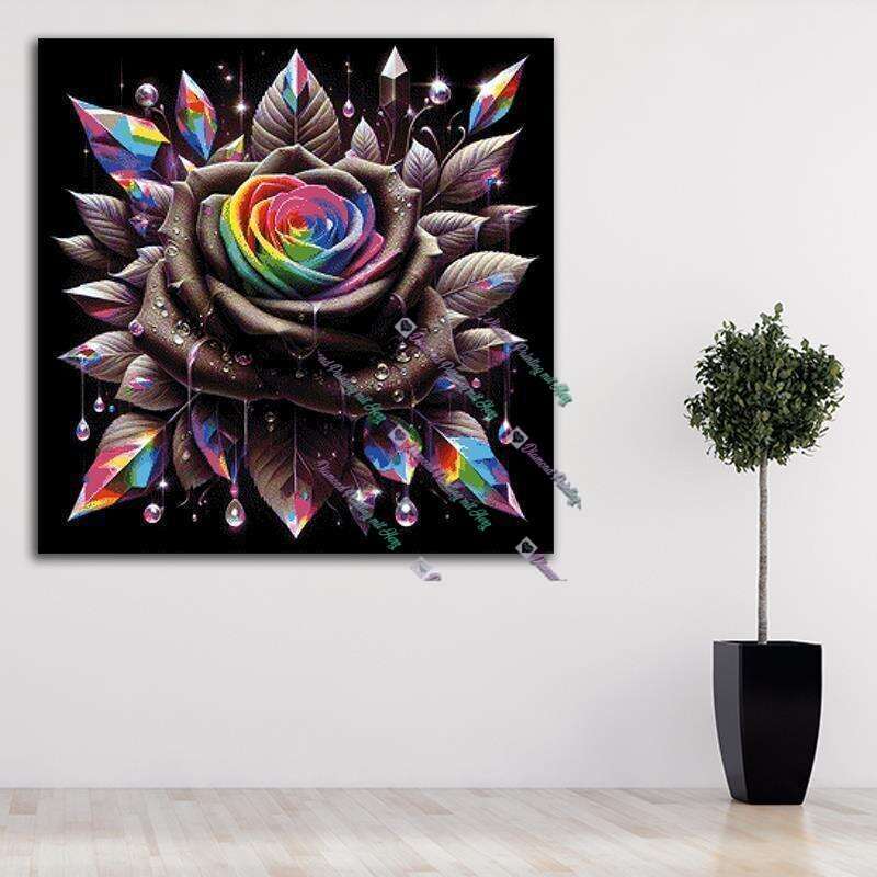 Beautiful Diamond Rose Black Grey