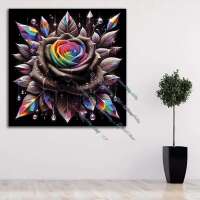 Beautiful Diamond Rose Black Grey