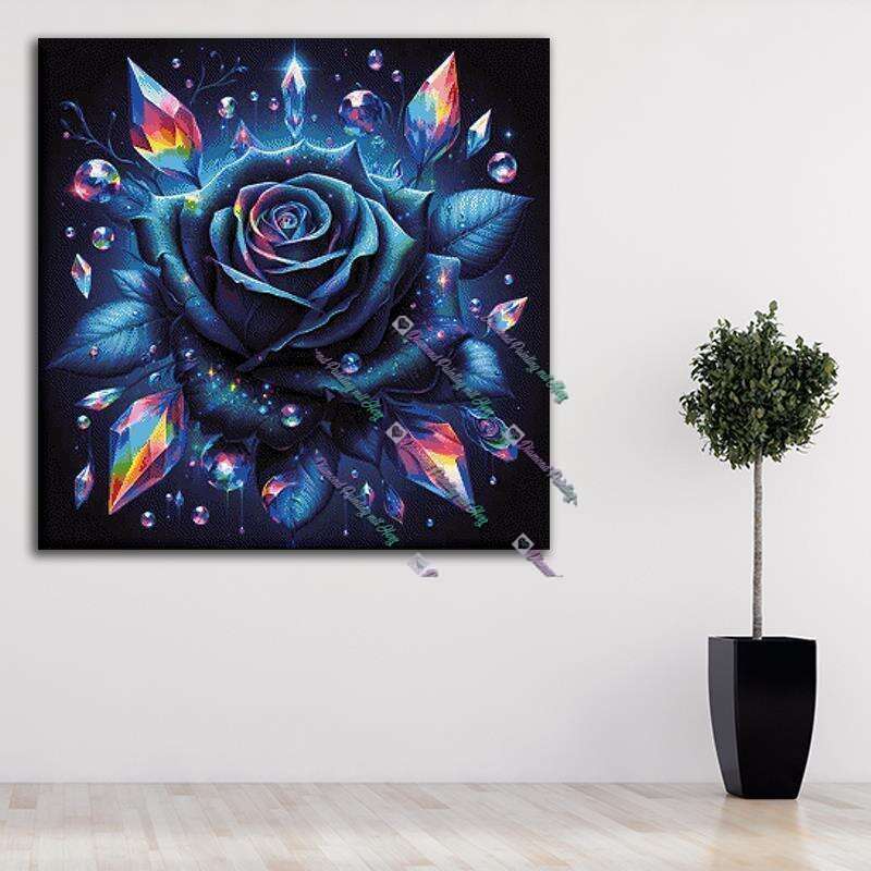 Beautiful Diamond Rose Blue Grey
