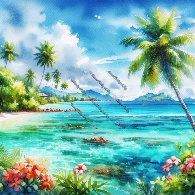 Seychellen In Aquarell-CP