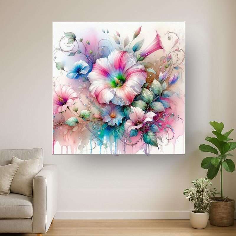 Blumenranken in Aquarell