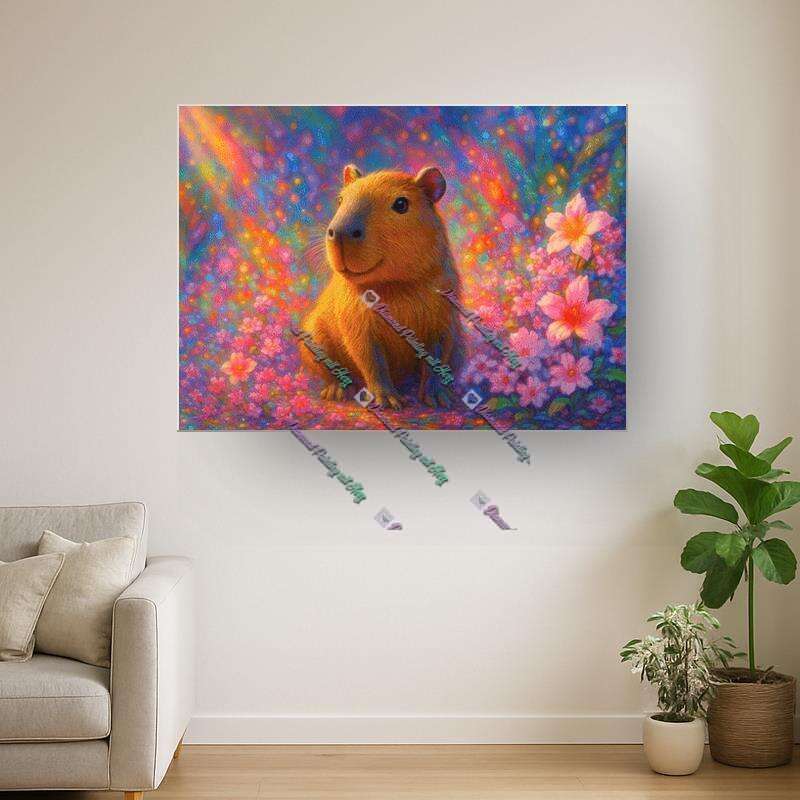 Capibara in Neonblüten (Normal)