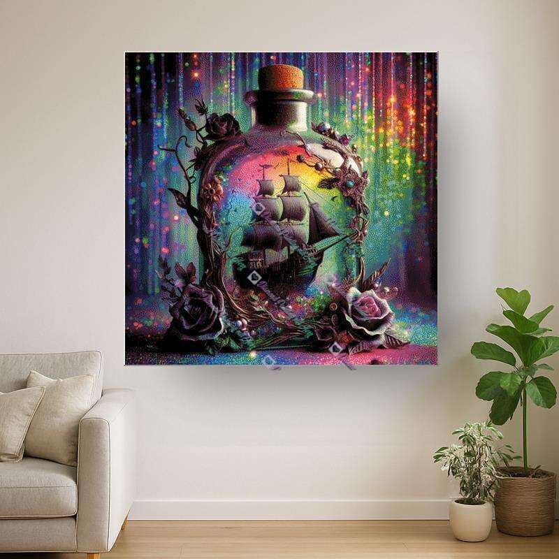 Flaschenschiff im Glitzer (Fairy Dust)