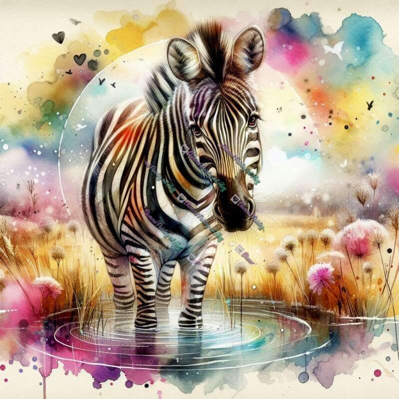 Safaritiere Im Aquarell Zebra-CP