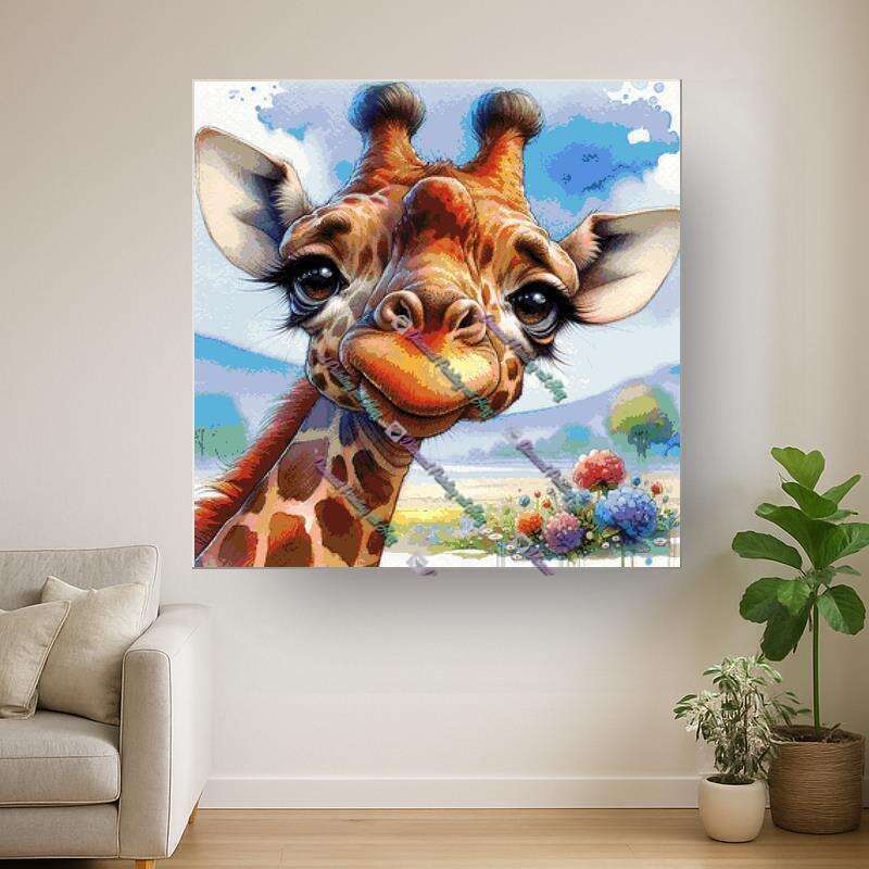 Safaritiere im Aquarell - Giraffe (Fairy Dust)