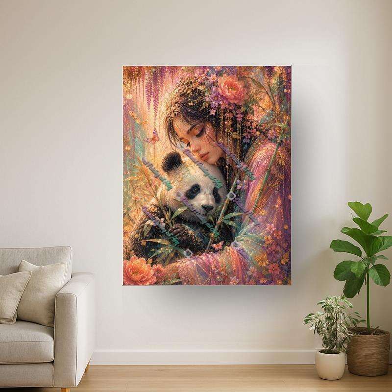 Sara und der Panda (Normal) NUR LEINWAND