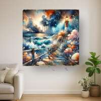 Treppen zum Leuchtturm Aquarell