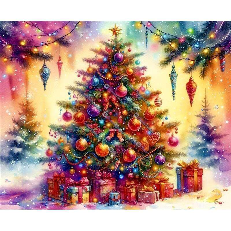Weihnachtsbaum In Aquarell-CP