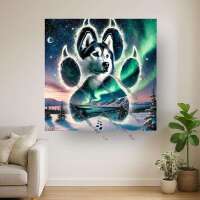 den Spuren eines Huskies folgen