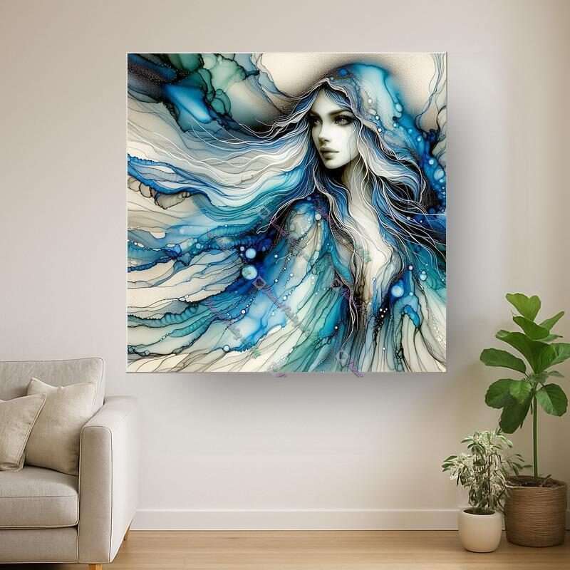 die Frau in blau