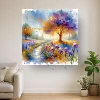 goldener Aquarellbaum