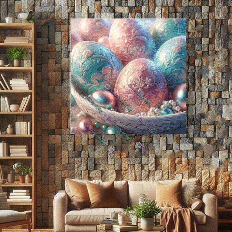 kunstvolle Metalliceier in Pastell