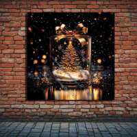 Goldener Weihnachtsbaum im Glas