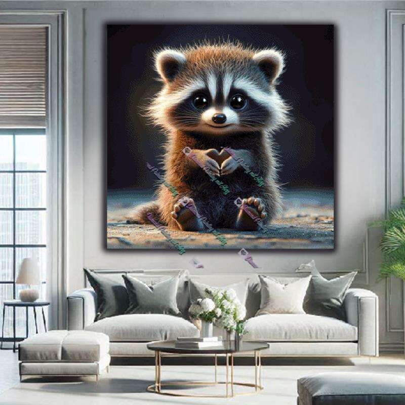Handherz Waschbär