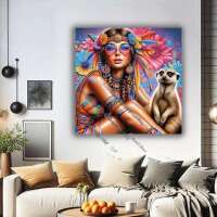 Hippiegirl mit Manny Erdmännchen