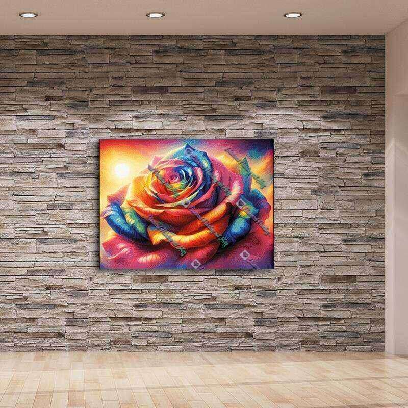 Neon Rainbow Rose