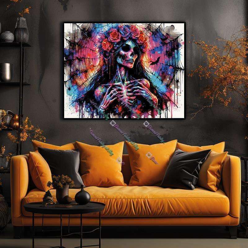 Neon Splash Skeleton Bride