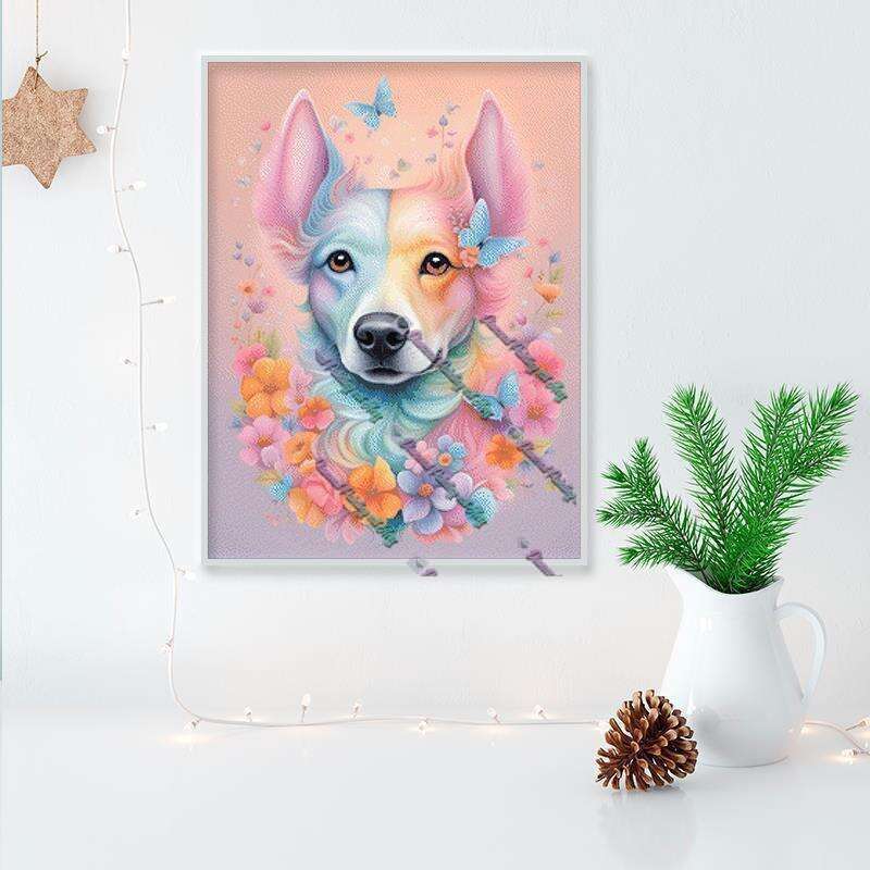 Pastell Flower Dog