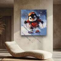 Pinguin auf der Skipiste