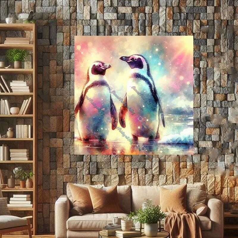 Pinguine im Aquarell