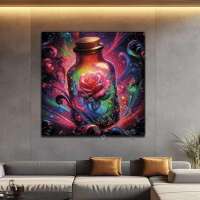 Rose in der Glitzerflasche