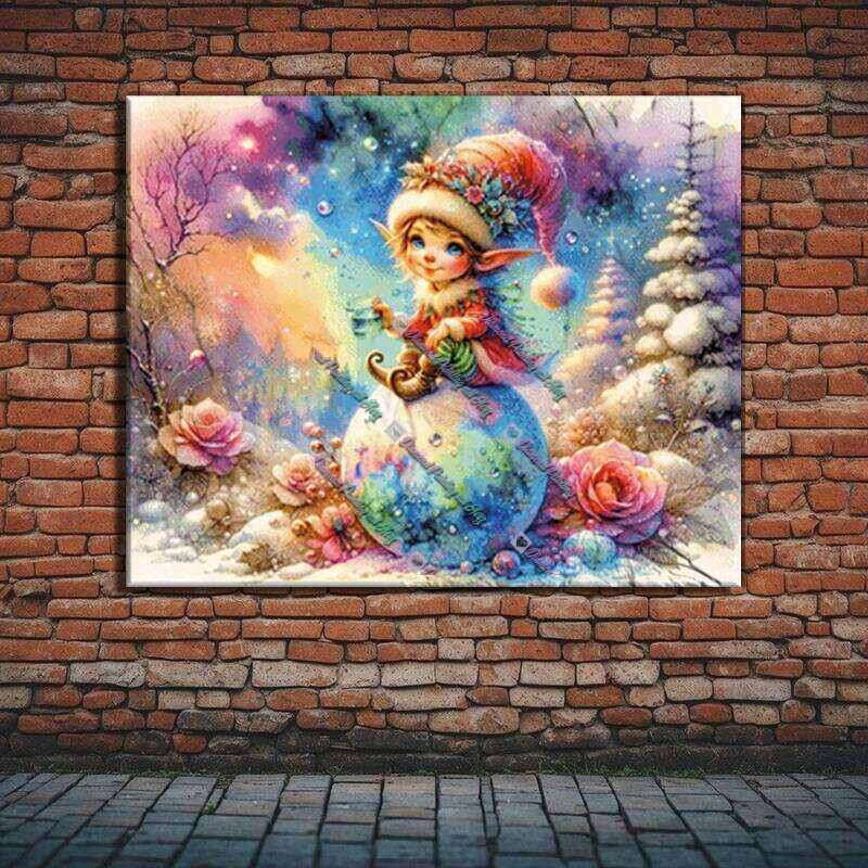 Schneewichtel im Aquarell