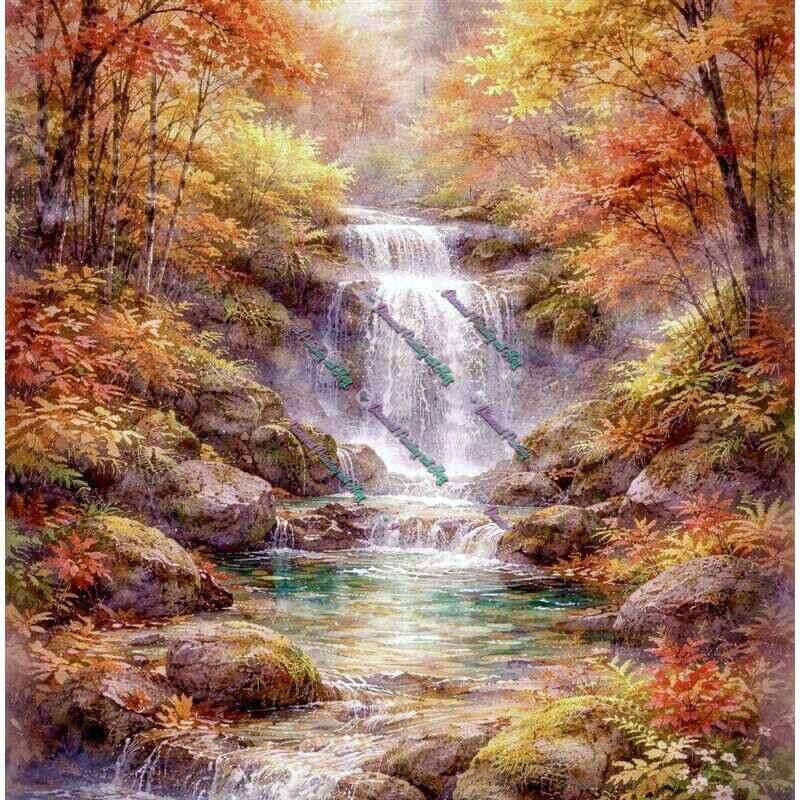 Herbstwald Am Wasserfall-CP