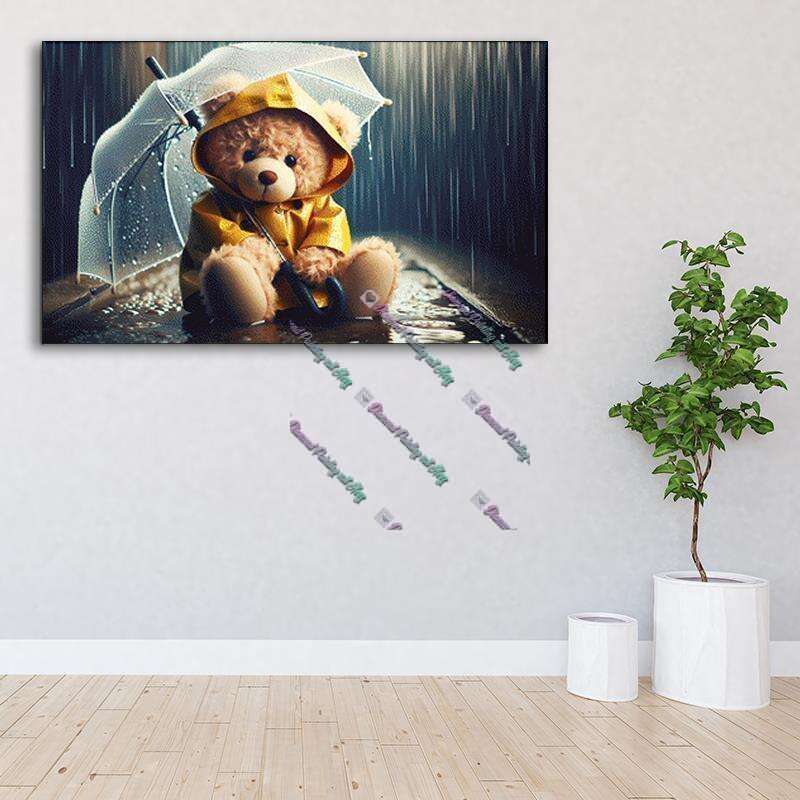 Teddy im Regen