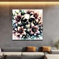 Totenkopf in Pastelllilien