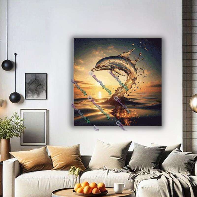 Wasserdelfin im Sonnenuntergang