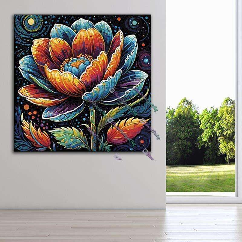 abstrakte Blume bei Nacht