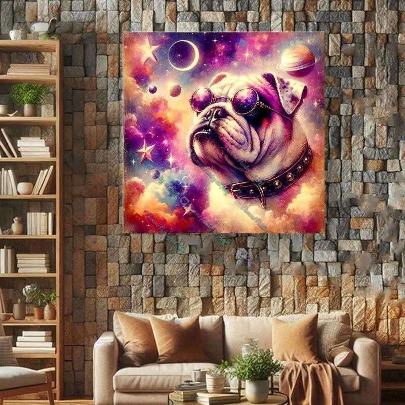 galaktischer Blick der englischen Bulldogge