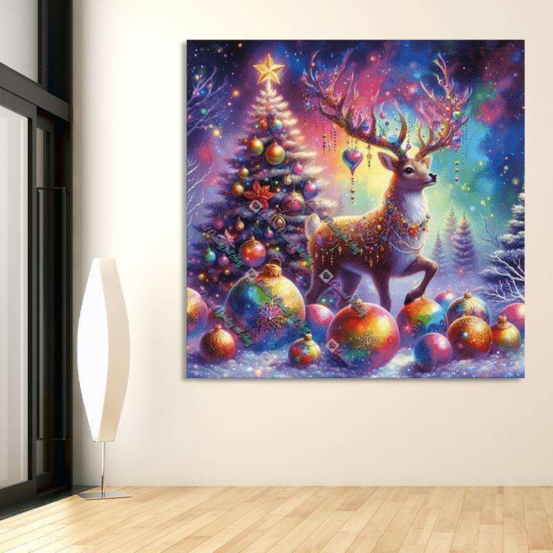 geschmücktes Geweih zur Weihnachtszeit