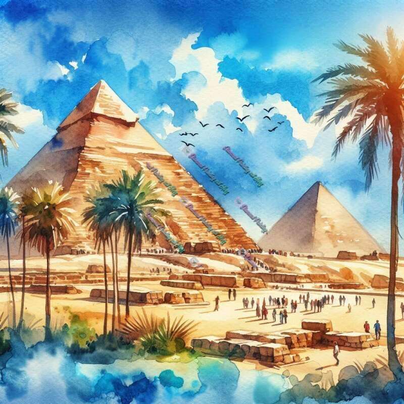 Ägypten In Aquarell-CP