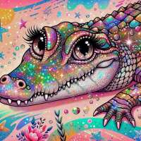 Austausch AB (Eckig) Glitzerkrokodil