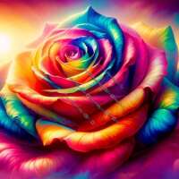 Austausch FD (Eckig) Neon Rainbow Rose