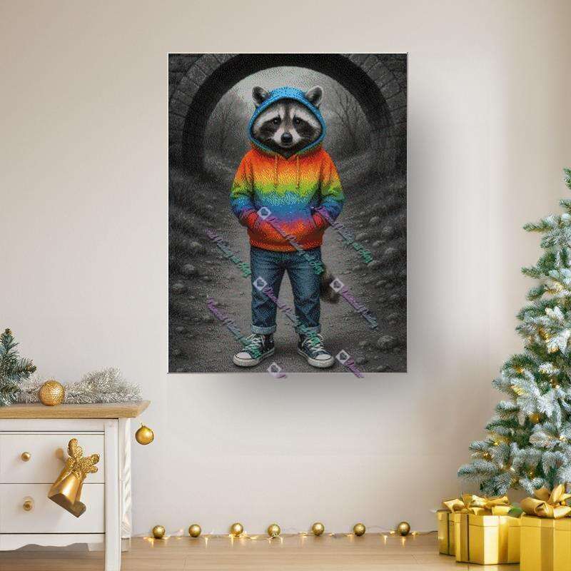 Waschbär im Hoodie (Fairy Dust)