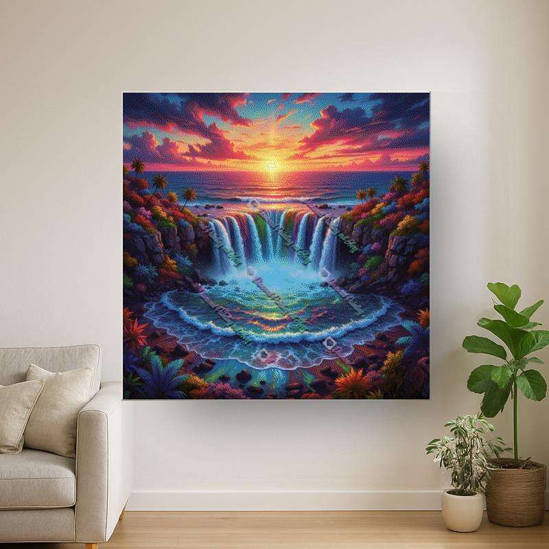 bunte Bäume am Wasserfall (Fairy Dust)