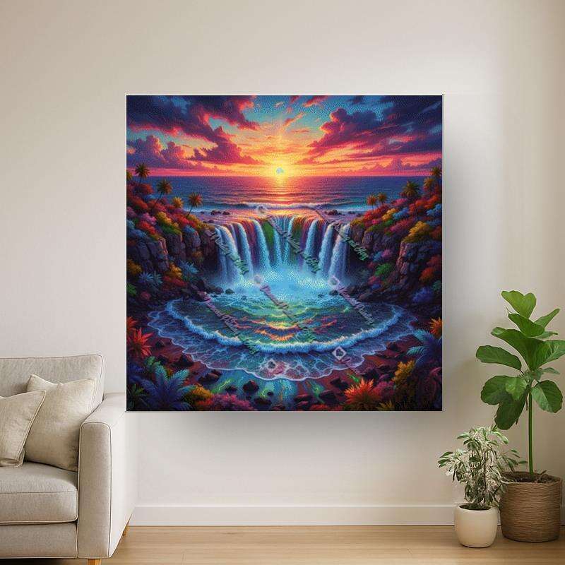 bunte Bäume am Wasserfall (Normal)