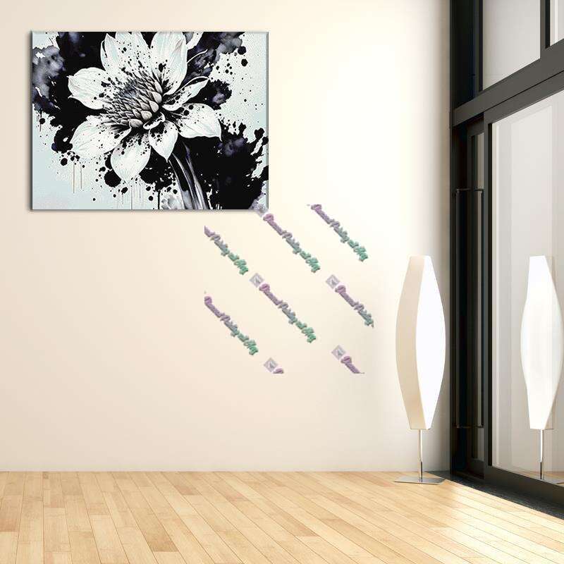 Dotwork flower - Black & White