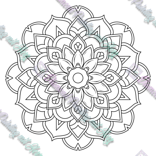 Blumen Mandala 30 x 30